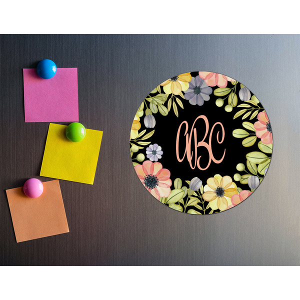 Boho Floral Round Fridge Magnet - LIFESTYLE