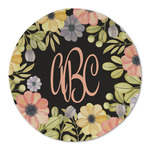 Boho Floral Round Linen Placemat - Single Sided (Personalized)