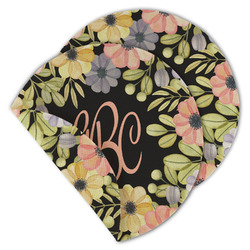 Boho Floral Round Linen Placemat - Double Sided (Personalized)