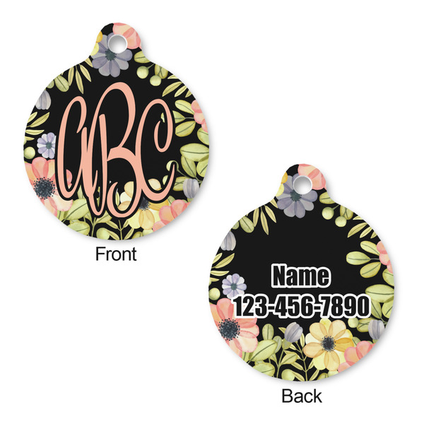 Boho Floral Round Pet ID Tag - Large - Approval