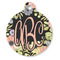 Boho Floral Round Pet ID Tag - Large - Front