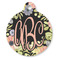 Boho Floral Round Pet ID Tag (Personalized)