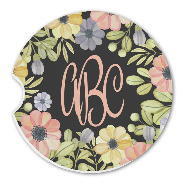 Boho Floral Sandstone Car Coaster - Single