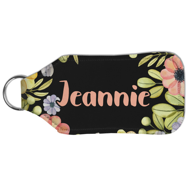 Boho Floral Sanitizer Holder Keychain - Large (Back)