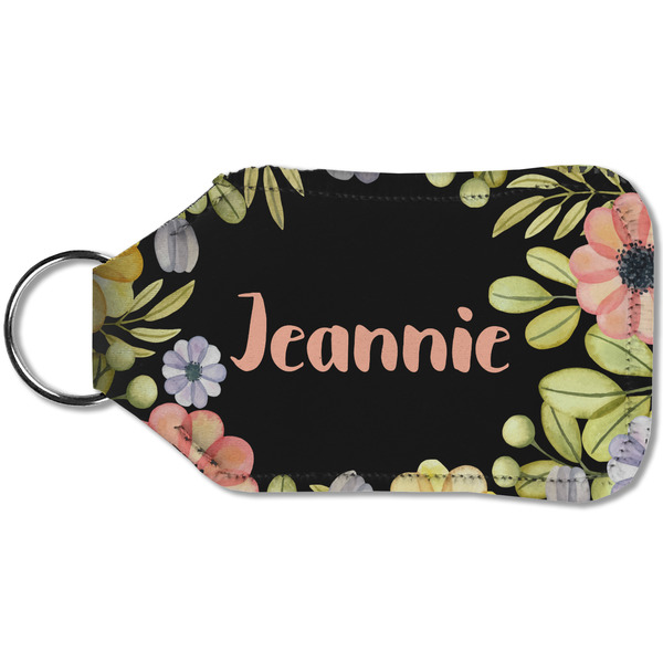 Boho Floral Sanitizer Holder Keychain - Small (Back)