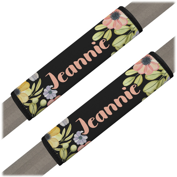 Custom Boho Floral Seat Belt Covers (Set of 2) (Personalized)