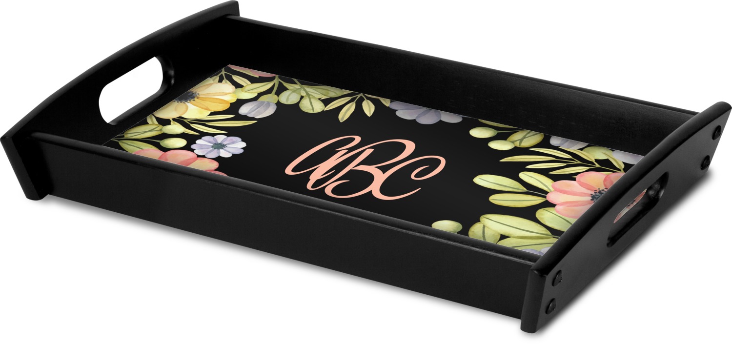 Boho Floral Wooden Trays (Personalized) YouCustomizeIt