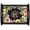 Boho Floral Black Wooden Tray - Large (Personalized)