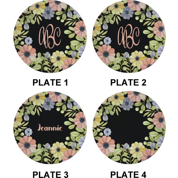 Boho Floral Set of Appetizer / Dessert Plates (Approval)