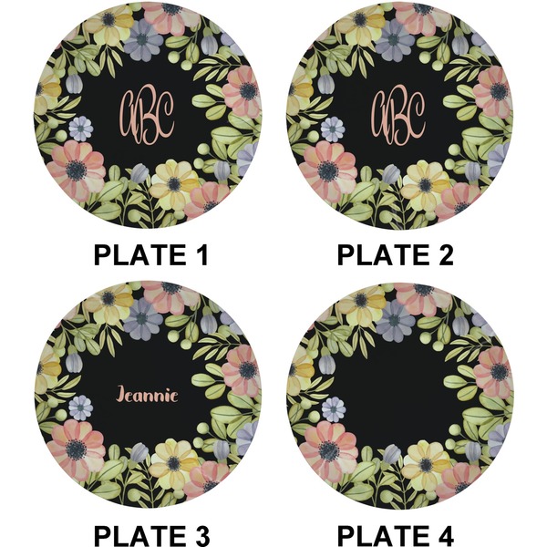Boho Floral Set of Lunch / Dinner Plates (Approval)
