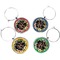 Boho Floral Wine Charms (Set of 4) (Personalized)