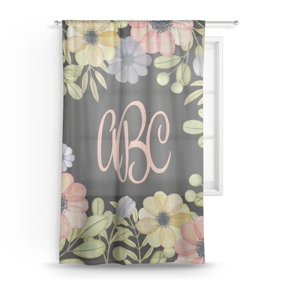 Custom Boho Floral Sheer Curtain - 50"x84" (Personalized)