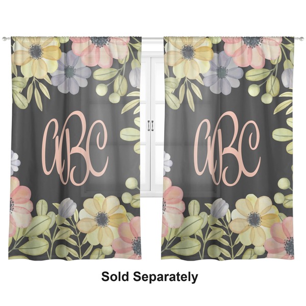 Boho Floral Sheer Curtains Double