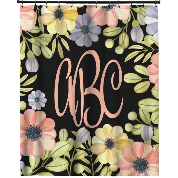 Custom Boho Floral Extra Long Shower Curtain - 70"x84" (Personalized)