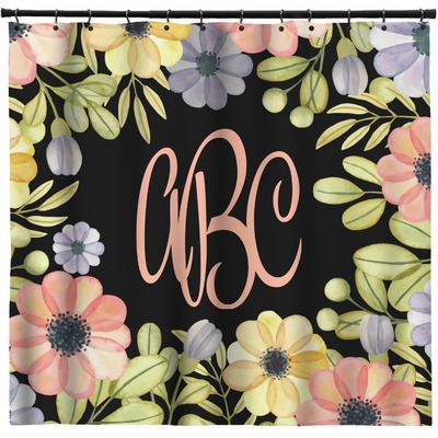 Boho Floral Shower Curtain (Personalized)