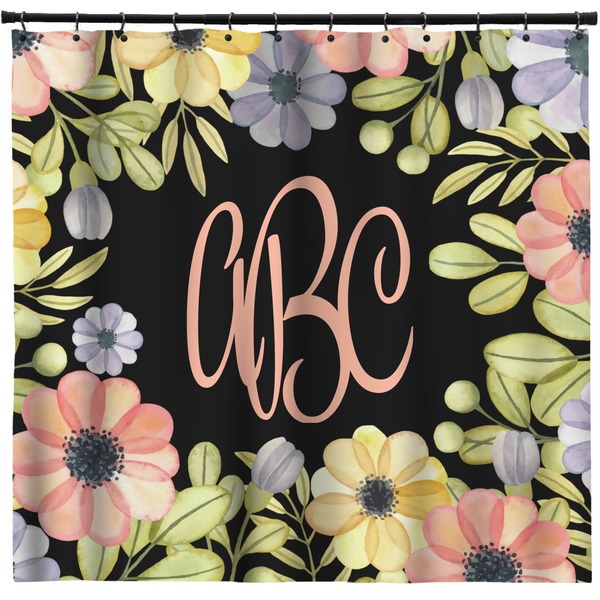 Custom Boho Floral Shower Curtain - 71" x 74" (Personalized)