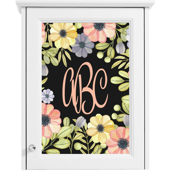 Boho Floral Single White Cabinet Decal