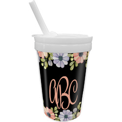 Boho Floral Sippy Cup with Straw (Personalized)
