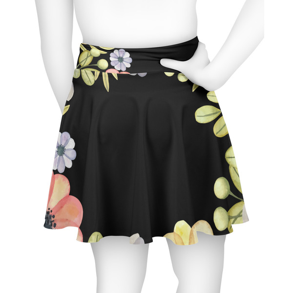 Boho Floral Skater Skirt - Back