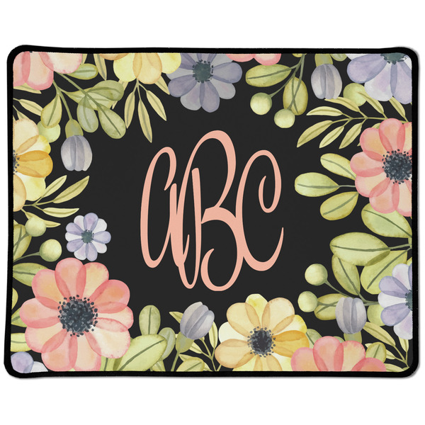 Custom Boho Floral Large Gaming Mouse Pad - 12.5" x 10" (Personalized)