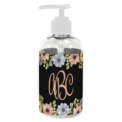Boho Floral Plastic Soap / Lotion Dispenser (8 oz - Small - White) (Personalized)