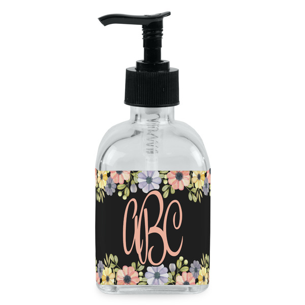 Custom Boho Floral Glass Soap & Lotion Bottle - Single Bottle (Personalized)