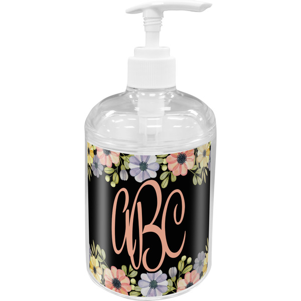 Custom Boho Floral Acrylic Soap & Lotion Bottle (Personalized)