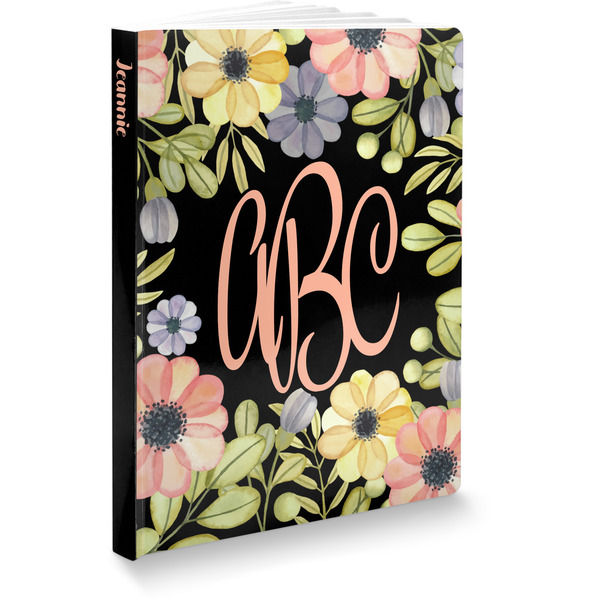 Custom Boho Floral Softbound Notebook - 5.75" x 8" (Personalized)