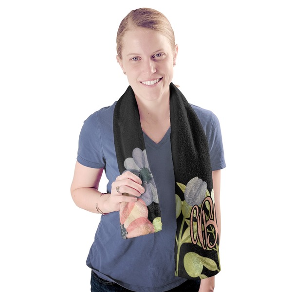 Boho Floral Sport Towel - Exercise use - Model