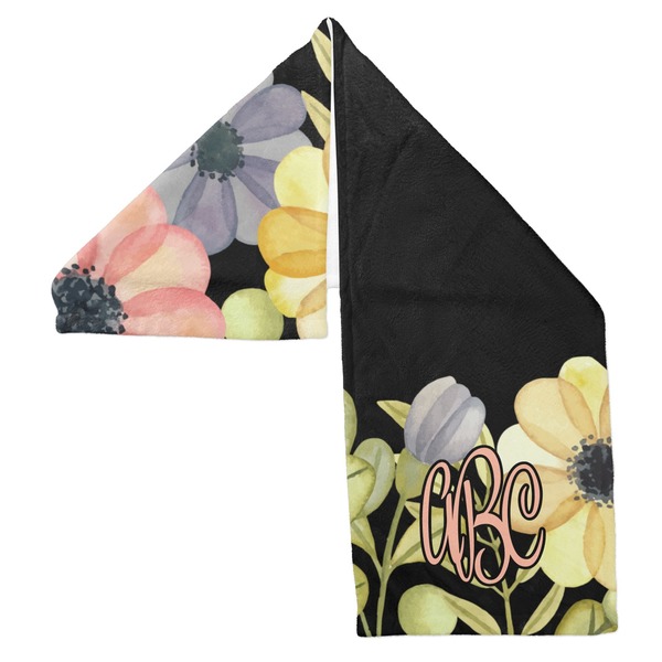 Boho Floral Sports Towel Folded - Both Sides Showing