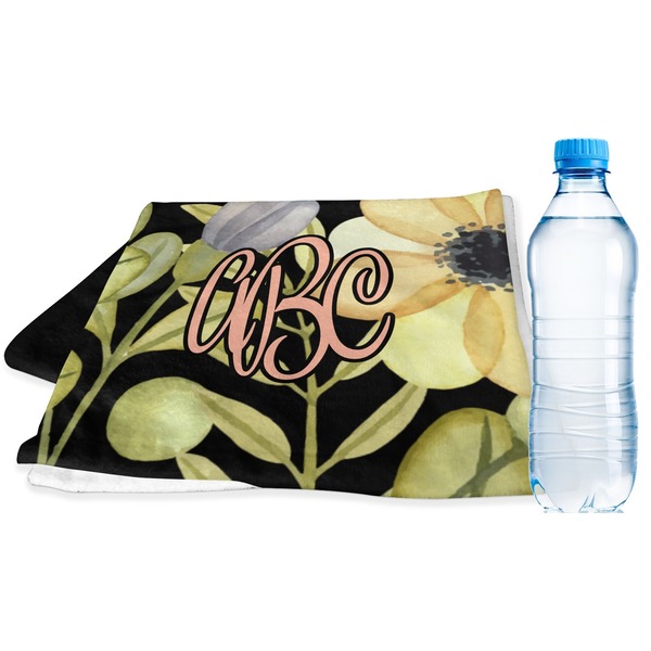 Custom Boho Floral Sports & Fitness Towel (Personalized)
