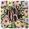 Boho Floral Square Rubber Backed Coaster (Personalized)