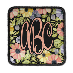Boho Floral Iron On Square Patch w/ Monogram