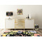 Boho Floral Square Wall Decal Wooden Desk