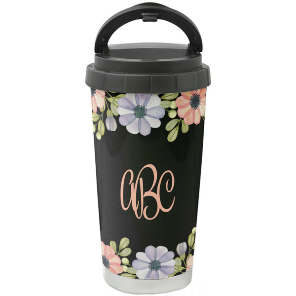 Custom Boho Floral Stainless Steel Coffee Tumbler (Personalized)