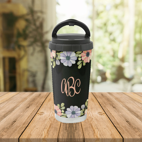 Boho Floral Stainless Steel Travel Cup Lifestyle