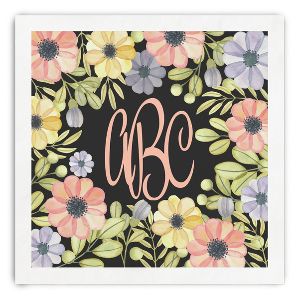 Custom Boho Floral Paper Dinner Napkins (Personalized)