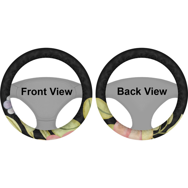Boho Floral Steering Wheel Cover- Front and Back