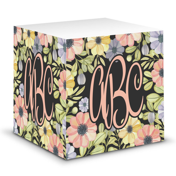 Custom Boho Floral Sticky Note Cube (Personalized)
