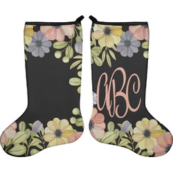 Boho Floral Holiday Stocking - Double-Sided - Neoprene (Personalized)