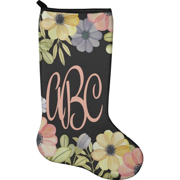 Custom Boho Floral Holiday Stocking - Neoprene (Personalized)