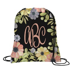 Boho Floral Drawstring Backpack - Medium (Personalized)