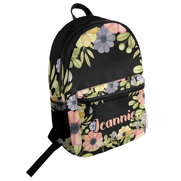 Custom Boho Floral Student Backpack (Personalized)