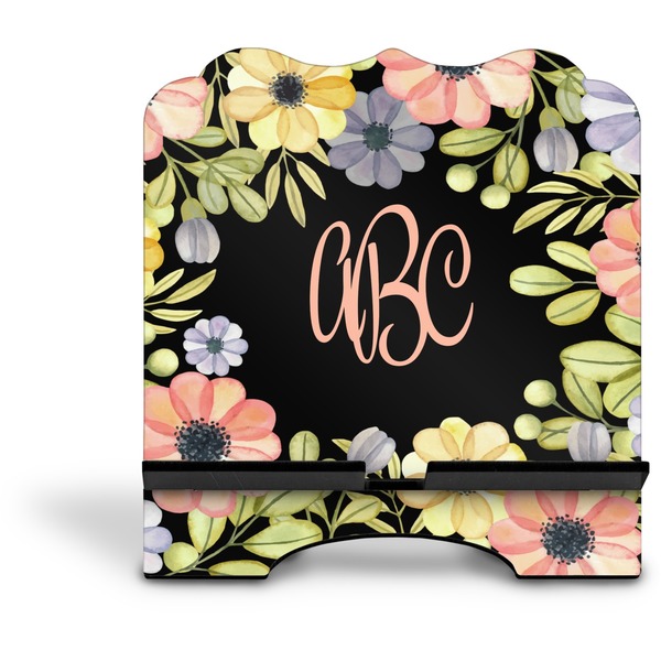 Boho Floral Stylized Tablet Stand - Front without iPad