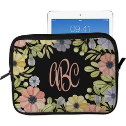 Boho Floral Tablet Case / Sleeve - Large (Personalized)