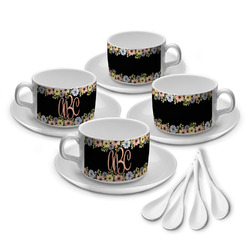Boho Floral Tea Cup - Set of 4 (Personalized)