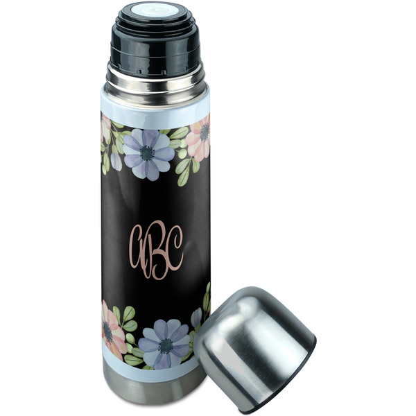 Boho Floral Thermos - Lid Off