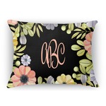 Boho Floral Rectangular Throw Pillow Case - 12"x18" (Personalized)