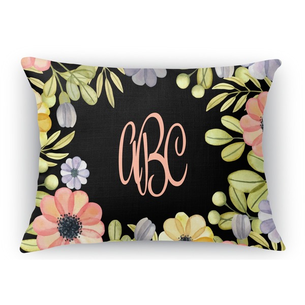 Custom Boho Floral Rectangular Throw Pillow Case (Personalized)