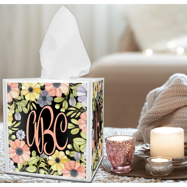 Boho Floral Tissue Box - LIFESTYLE
